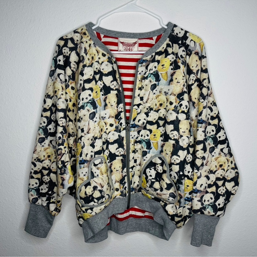 paper wings teddy bear striped jacket
